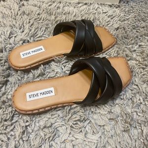 Steve Madden Trail Black Slides